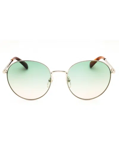 Longchamp Modern Round Frame Sunglasses For Women In Green