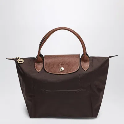 Longchamp Moka Le Pliage Original Mini S-top Handle Bag In Brown