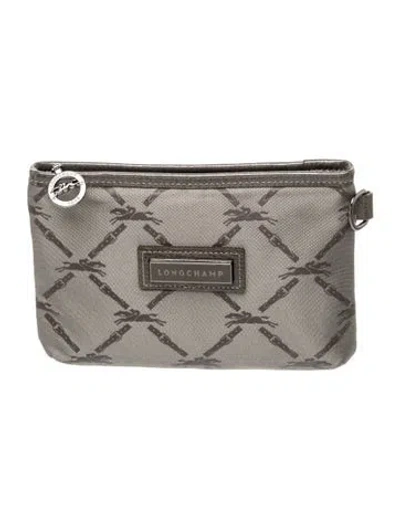 Pre-owned Longchamp Monogram Clutch In Gray