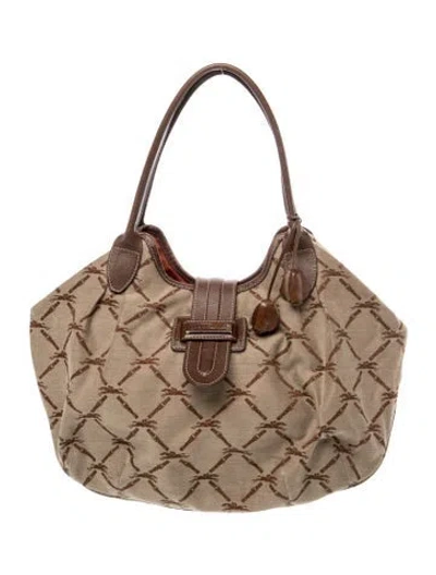 Pre-owned Longchamp Monogram Top Handle Bag In Brown