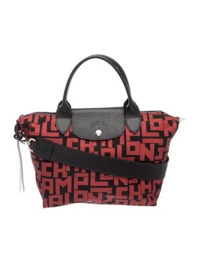 Pre-owned Longchamp Monogram Top Handle Bag In Red