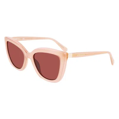 Longchamp Multicolor Acetate Sunglasses In Burgundy