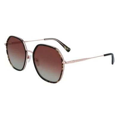 Longchamp Multicolor Metal Sunglasses In Brown