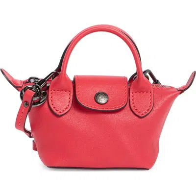 Longchamp Nano Leather Crossbody Bag In Red