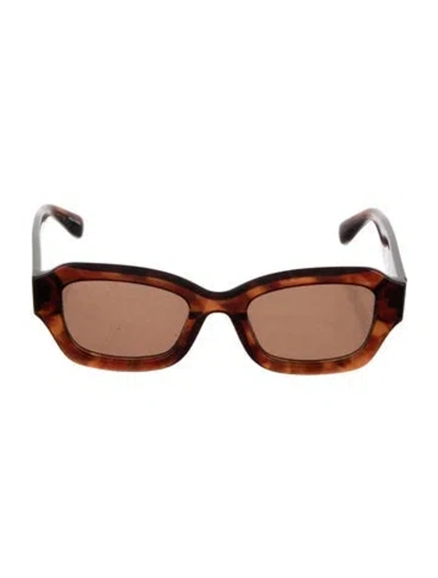 Pre-owned Longchamp Narrow Tinted Sunglasses In Red