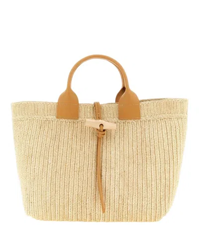 Longchamp Natural Le Roseau Large Tote In Neutral