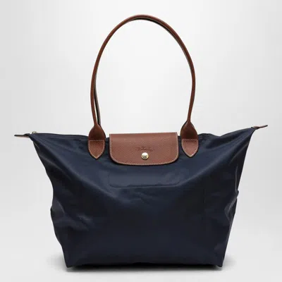 Longchamp Navy Le Pliage Original L Bag In Blue