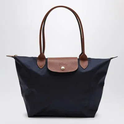 Longchamp Navy Le Pliage Original M Bag In Blue