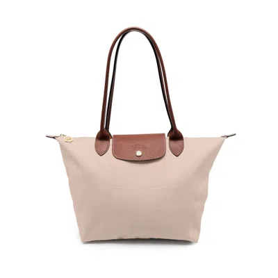 Longchamp Neutral Tote Bags In Beige
