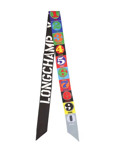 Longchamp Number-printed Scarf In Black