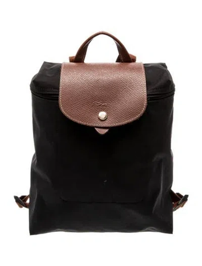 Pre-owned Longchamp Nylon Backpack In Black