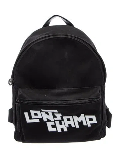 Pre-owned Longchamp Nylon Backpack In Black