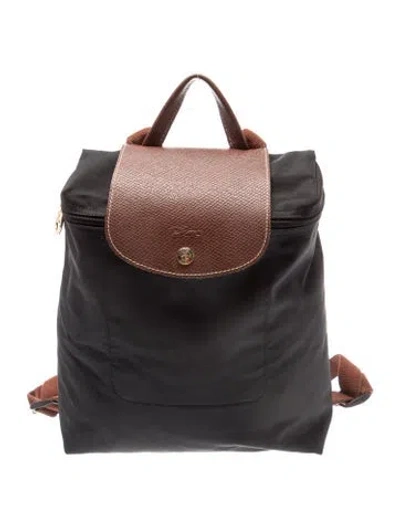 Pre-owned Longchamp Nylon Backpack In Black