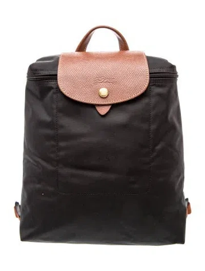 Pre-owned Longchamp Nylon Backpack In Black