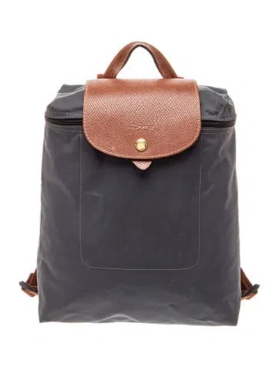 Pre-owned Longchamp Nylon Backpack In Black