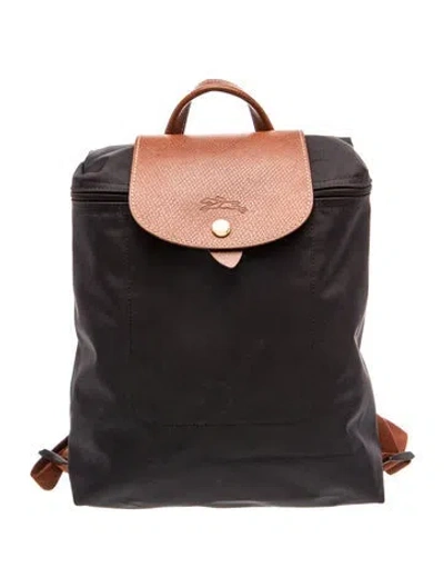 Pre-owned Longchamp Nylon Backpack In Black