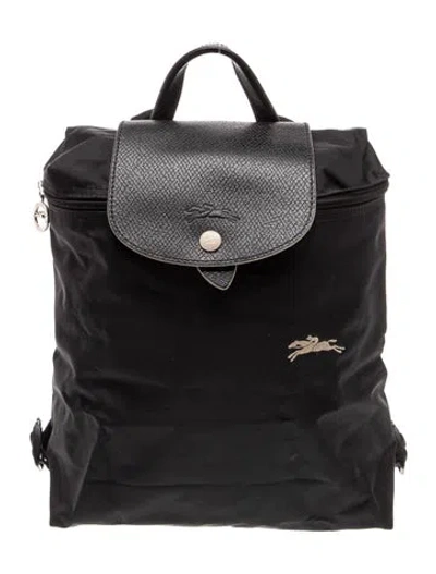 Pre-owned Longchamp Nylon Backpack In Black