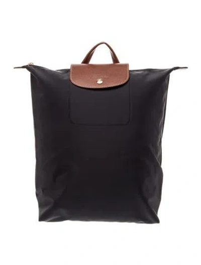 Pre-owned Longchamp Nylon Backpack In Black