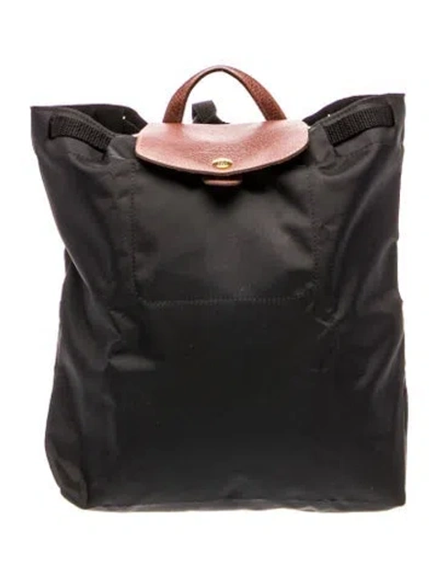 Pre-owned Longchamp Nylon Backpack In Black