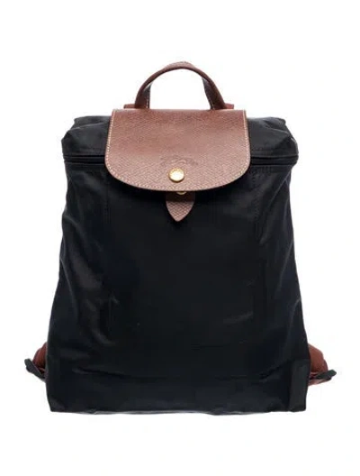 Pre-owned Longchamp Nylon Backpack In Black