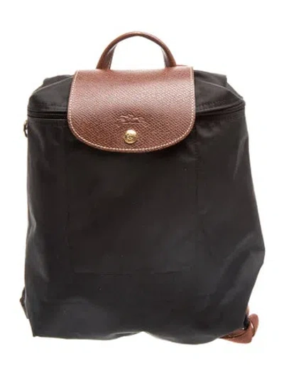 Pre-owned Longchamp Nylon Backpack In Black