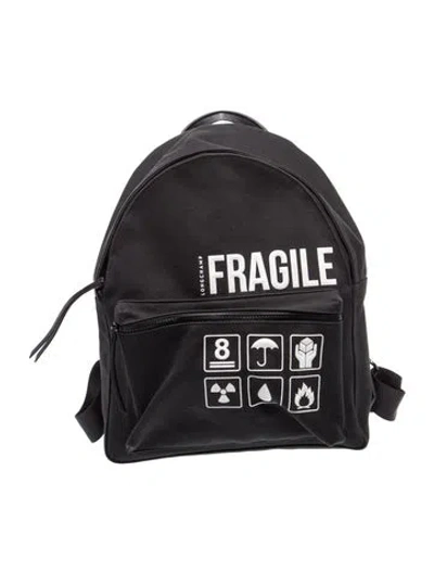 Pre-owned Longchamp Nylon Backpack In Black
