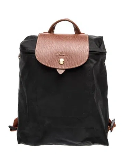 Pre-owned Longchamp Nylon Backpack In Black