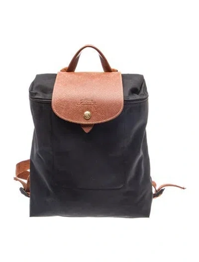 Pre-owned Longchamp Nylon Backpack In Black
