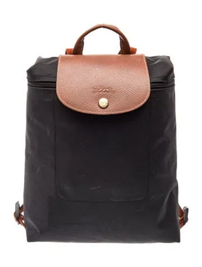 Pre-owned Longchamp Nylon Backpack In Black