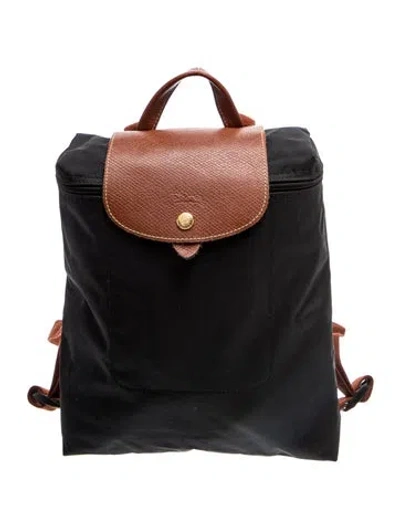 Pre-owned Longchamp Nylon Backpack In Black