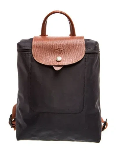 Pre-owned Longchamp Nylon Backpack In Black