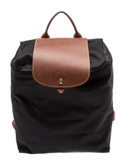 Pre-owned Longchamp Nylon Backpack In Black