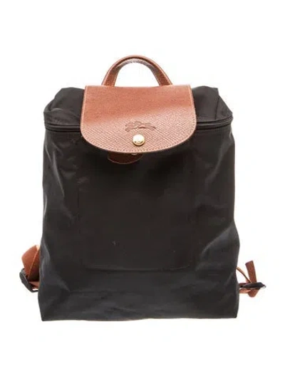 Pre-owned Longchamp Nylon Backpack In Black