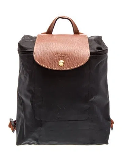 Pre-owned Longchamp Nylon Backpack In Black