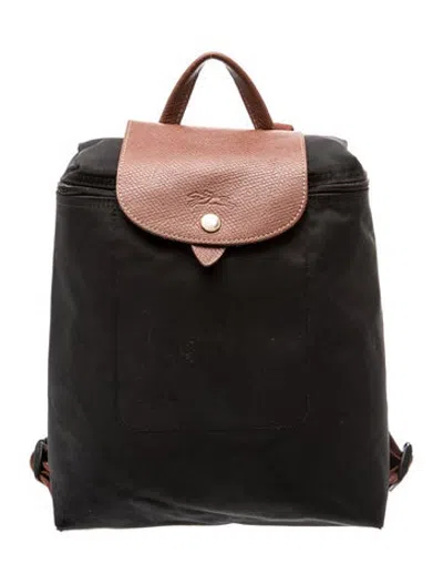Pre-owned Longchamp Nylon Backpack In Black