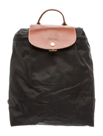 Pre-owned Longchamp Nylon Backpack In Black