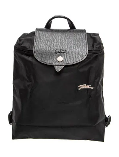 Pre-owned Longchamp Nylon Backpack In Black