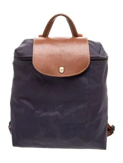 Pre-owned Longchamp Nylon Backpack In Blue