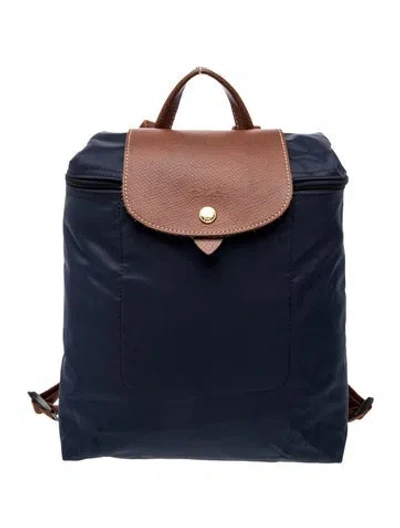 Pre-owned Longchamp Nylon Backpack In Blue