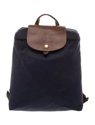 Pre-owned Longchamp Nylon Backpack In Blue