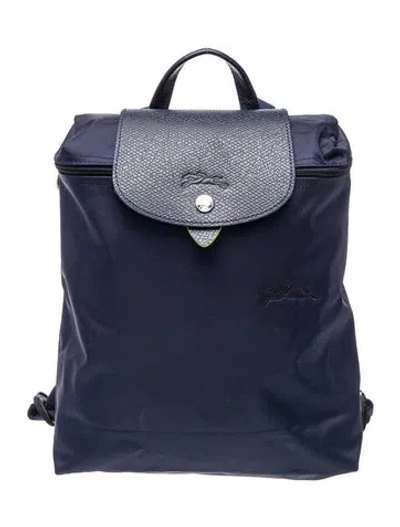 Pre-owned Longchamp Nylon Backpack In Blue