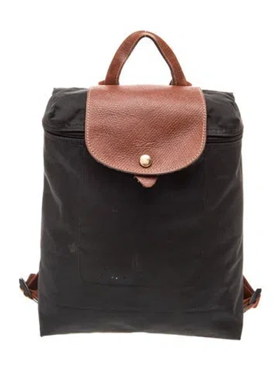 Pre-owned Longchamp Nylon Backpack In Blue