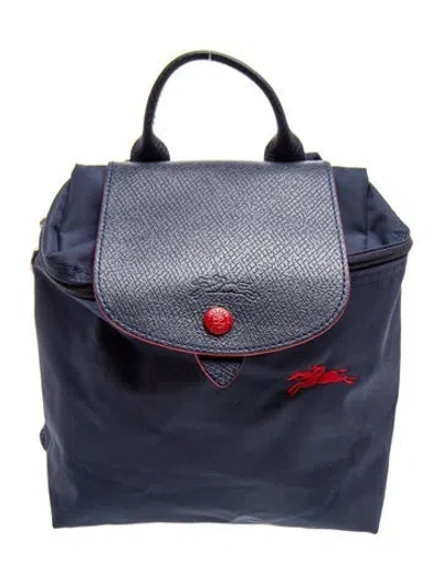 Pre-owned Longchamp Nylon Backpack In Blue