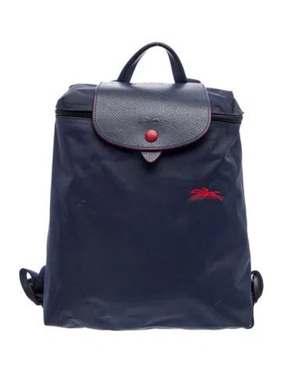 Pre-owned Longchamp Nylon Backpack In Blue