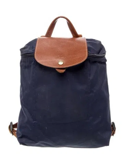 Pre-owned Longchamp Nylon Backpack In Blue