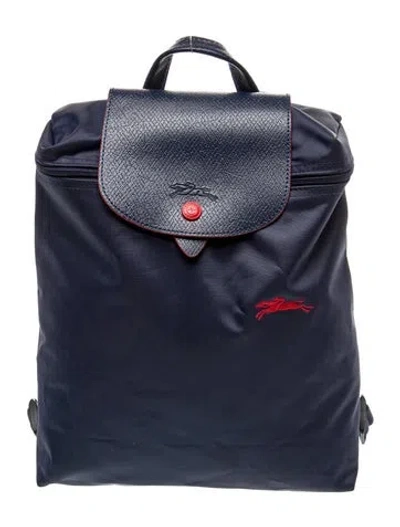 Pre-owned Longchamp Nylon Backpack In Blue