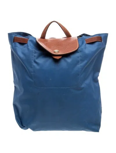 Pre-owned Longchamp Nylon Backpack In Blue
