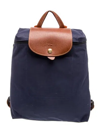 Pre-owned Longchamp Nylon Backpack In Blue