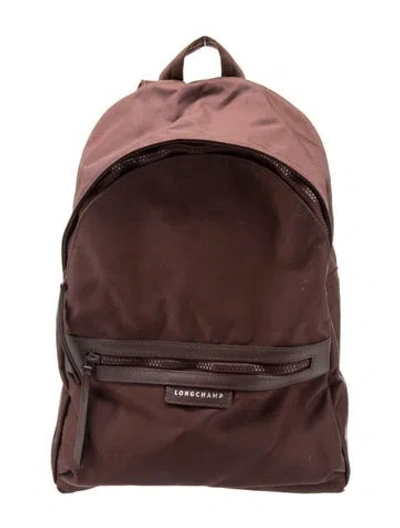 Pre-owned Longchamp Nylon Backpack In Brown