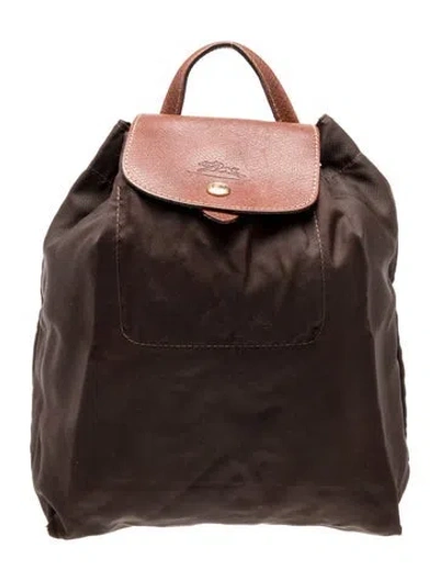 Pre-owned Longchamp Nylon Backpack In Brown